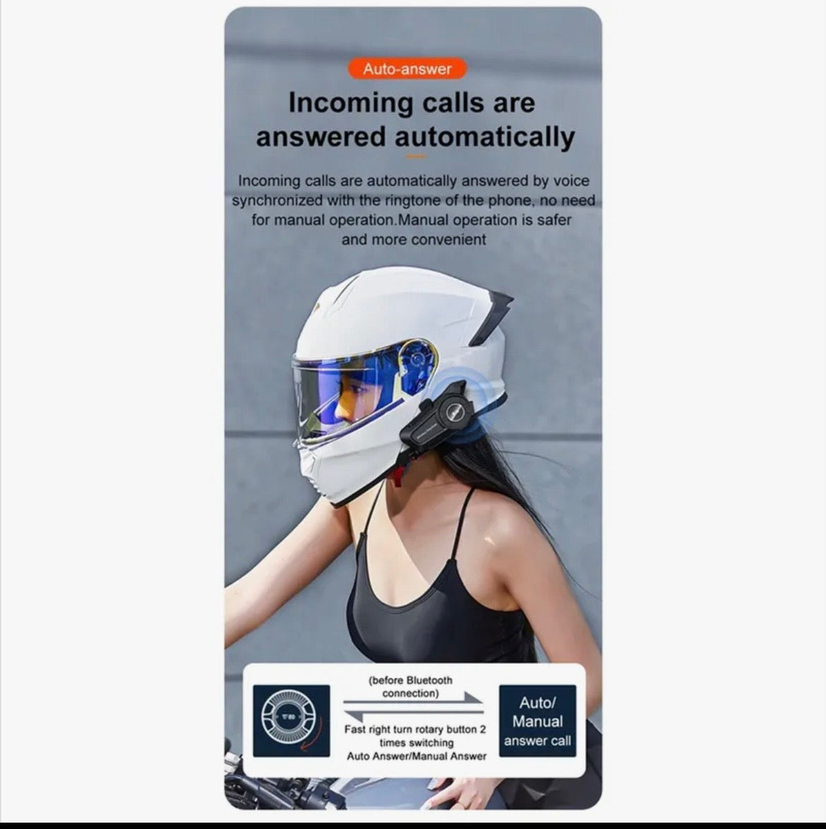 Y50 Roulette Wheel Rotation Motorcycle Helmet Headset Bluetooth 5.3 Wireless Headphones Earphones IP67 Waterproof
