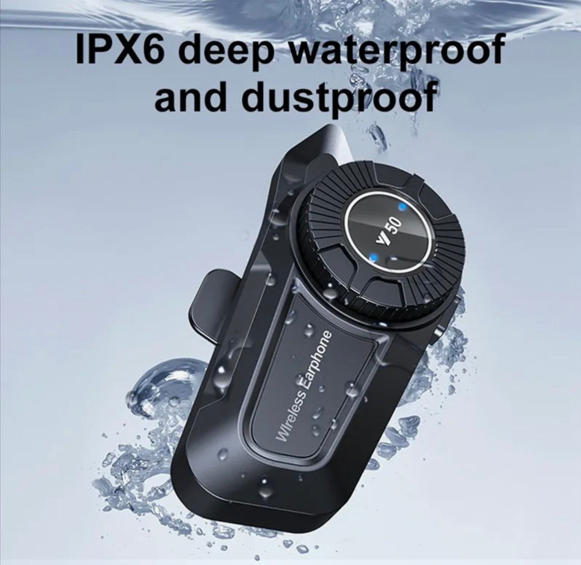 Y50 Roulette Wheel Rotation Motorcycle Helmet Headset Bluetooth 5.3 Wireless Headphones Earphones IP67 Waterproof